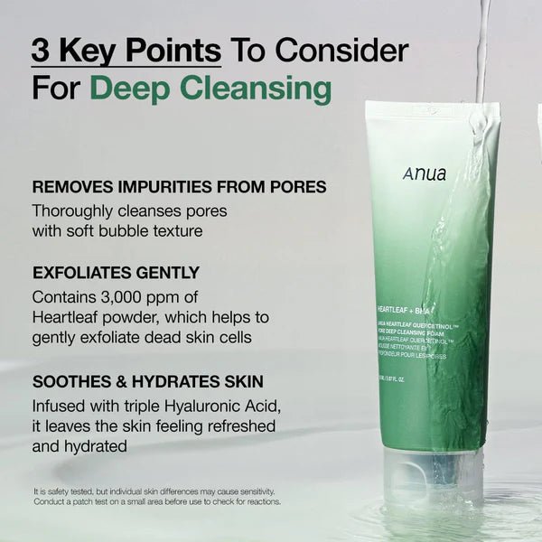 Anua Heartleaf Quercetinol Pore Deep Cleansing Foam - Heavenskin
